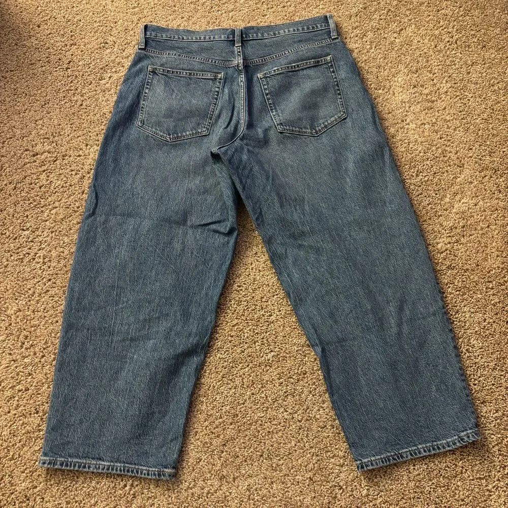 J. Crew Slim Barrel Jeans Womens 29P Blue Cotton Stretch High Rise Distressed - Picture 2 of 7